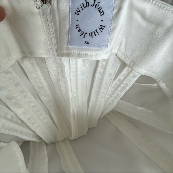 With Jean Chloe White Corset‎ Mini Dress Size XS White - Picture 4 of 5